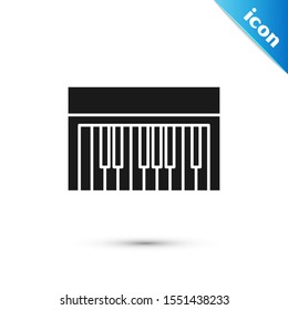 Black Music synthesizer icon isolated on white background. Electronic piano.  Vector Illustration