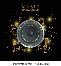 black musical background vector image