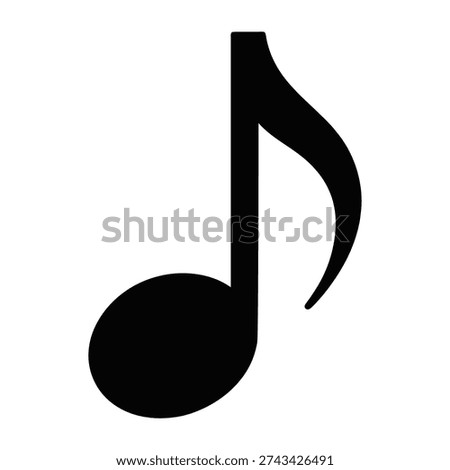 Black Musical Eighth Note Icon on Light Background