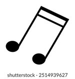 A black musical note symbol, representing a nine sixteenths note, is displayed on a white background. Ideal for music, education, graphic design, presentations, and teaching materials.