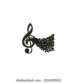 Black musical note vector with tail effect is an arrangement of musical notes that can be used for a variety of your illustrations