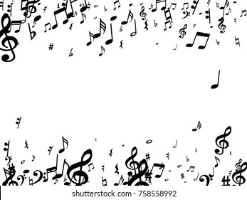 Black Musical Notes Flying Isolated On Stock Vector (Royalty Free ...