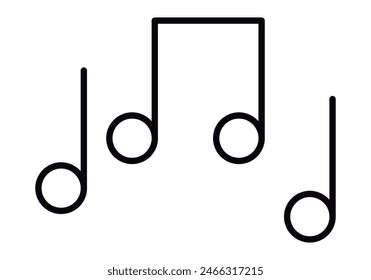 Black musical notes icon on white background.
