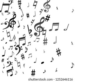 black musical notes over white background vector holiday graphic design elements