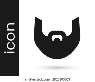 Schwarzer Strauß und Bart Symbol einzeln auf weißem Hintergrund. Barbershop-Symbol. Gesichtshaar-Stil.  Vektorgrafik