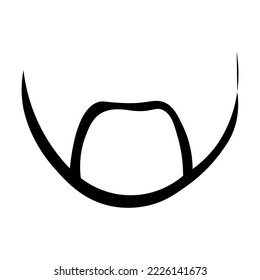 Black mustache and beard on white background