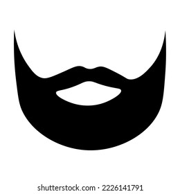 Black mustache and beard on white background