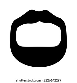 Black mustache and beard on white background