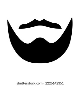 Black mustache and beard on white background