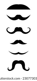 Black mustache collection vector illustration isolated on white