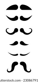 Black mustache collection vector illustration isolated on white