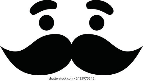 Black mustache with eyes vector shape icon
