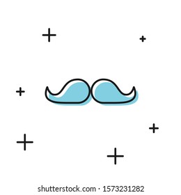 Black Mustache icon isolated on white background. Barbershop symbol. Facial hair style.  Vector Illustration