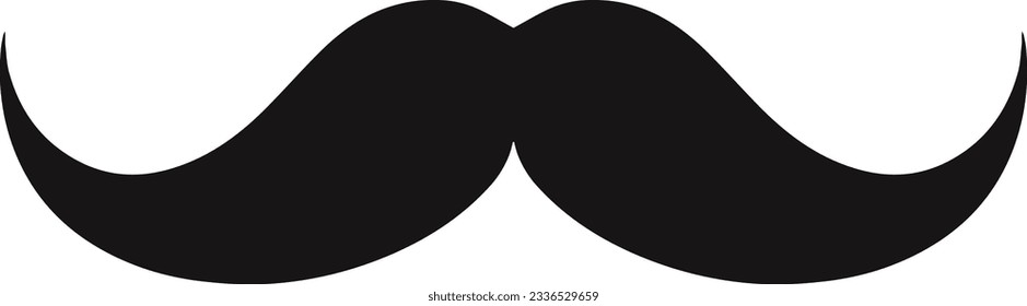 Black mustache icon on isolated white background. Vector illustration.