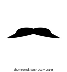 Black mustache on a white background. Vector art.