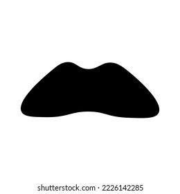 Black mustache on white background