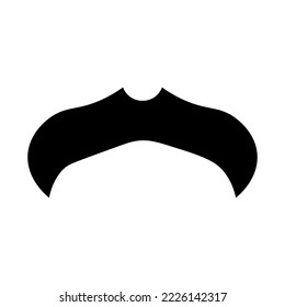 bigote negro sobre fondo blanco