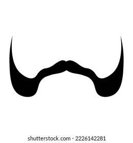 Black mustache and sideburns on white background 