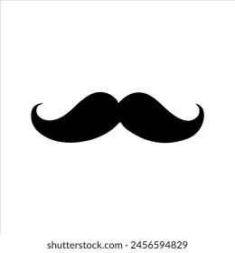 Black mustache silhouette isolated on white background. Mustache icon vector illustration.