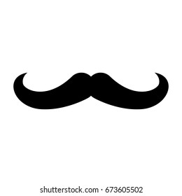 Black Mustache Silhouette Vector Isolated, Retro Style