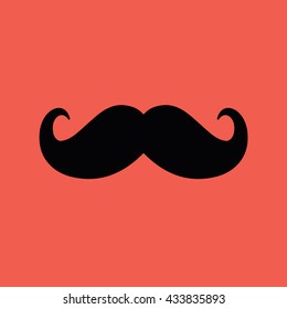 Black mustache vector icon illustration