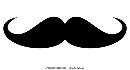 ícone de vetor do bigode preto simples