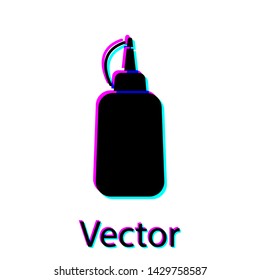Black Mustard bottle icon isolated on white background. Vector Illustration