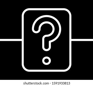 Black Mystery box or random loot box for games icon isolated on white background. Question box.  Vector Illustration