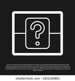 Black Mystery box or random loot box for games icon isolated on black background. Question box.  Vector Illustration
