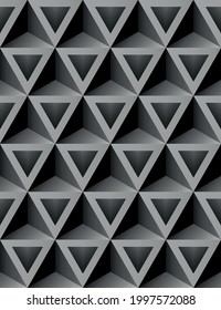 schwarze, mystische Pyramiden, Dreiecke - nahtloser Hintergrund, Tapete