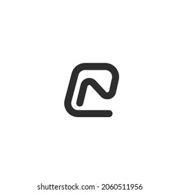 black n Letter or ln letter  Template Vector Illustration concept design web