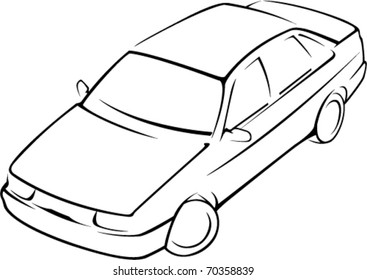 Black n white outline of a car...