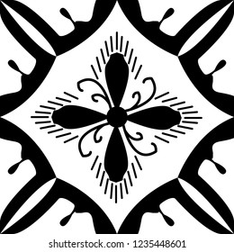 Black nad white royal pattern. The Seamless vector background