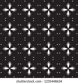 Black nad white royal pattern. The Seamless vector background