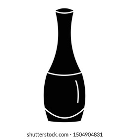 Black nail polish bottle vector illustration icon.