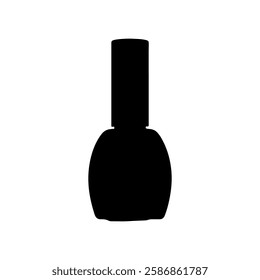 Black Nail polish  silhouette vector illustration on white background