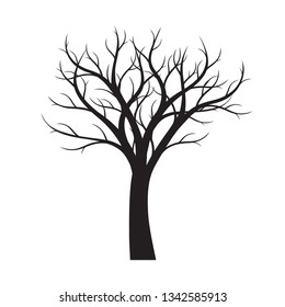 Black Vector Simple Tree Without Leaves Stock Vector (Royalty Free ...