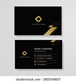 Black name card business card luxury design template