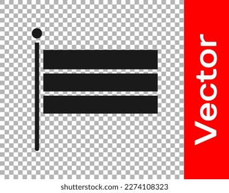 Black National Russia flag icon isolated on transparent background.  Vector