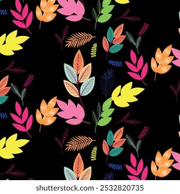 Diseño de fondo de hoja de naturaleza negra