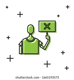 Black Nature saving protest icon isolated on white background. Earth planet protection, environmental issues demonstration.  Vector Illustration