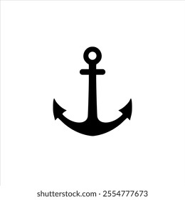 Black navy anchor isolated flat icon logo Vector Image.