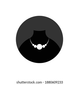 black necklace logo illustration design