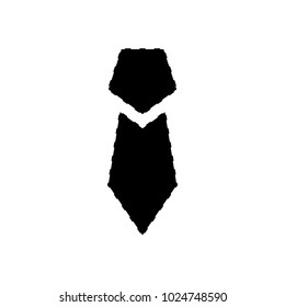 Black necktie on a white background. Vector art.