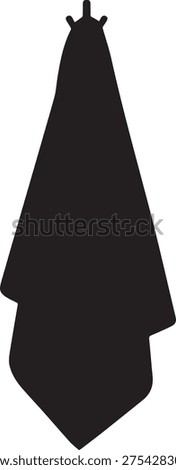  Black necktie silhouette isolated on white background