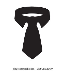 Black Necktie silhouette vector illustration on white background