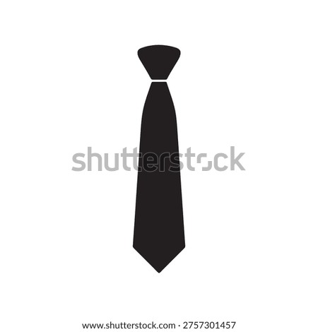 Black Necktie silhouette vector illustration on white background