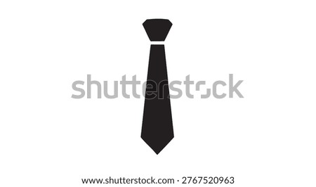 Black necktie with white background, formal wear, simple style, business usage
