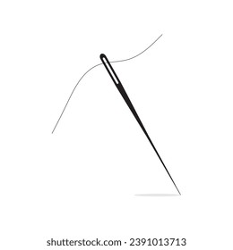 Black needle icon isolated on white.