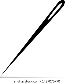 black needle icon, sewing vector